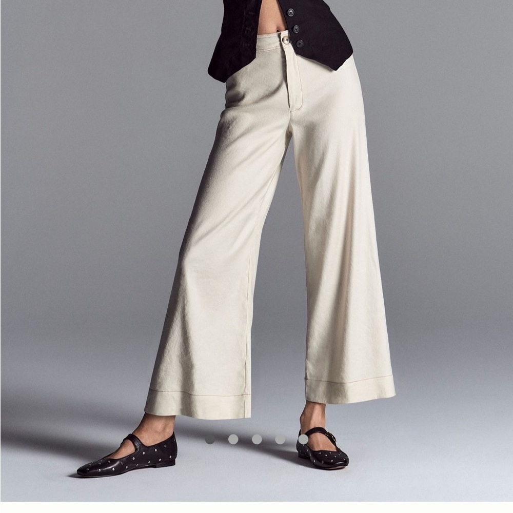 The Ettie high rise crop wide leg pants by Maeve: linen edition